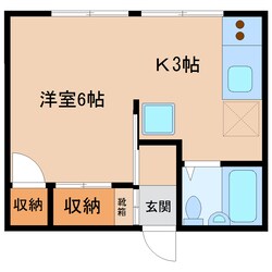 稲荷元町 徒歩2分 2階の物件間取画像